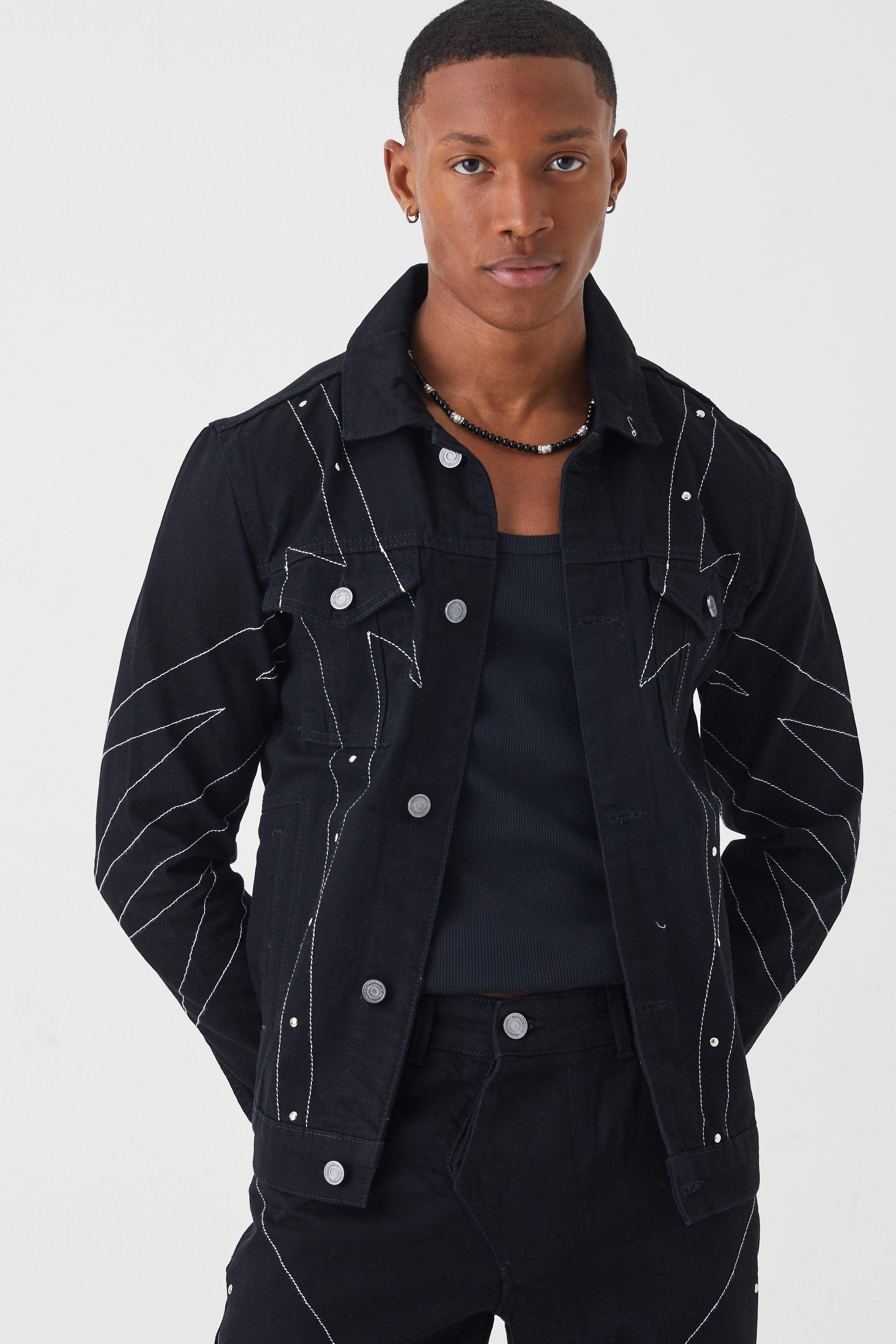 Veste jean cloutée online femme